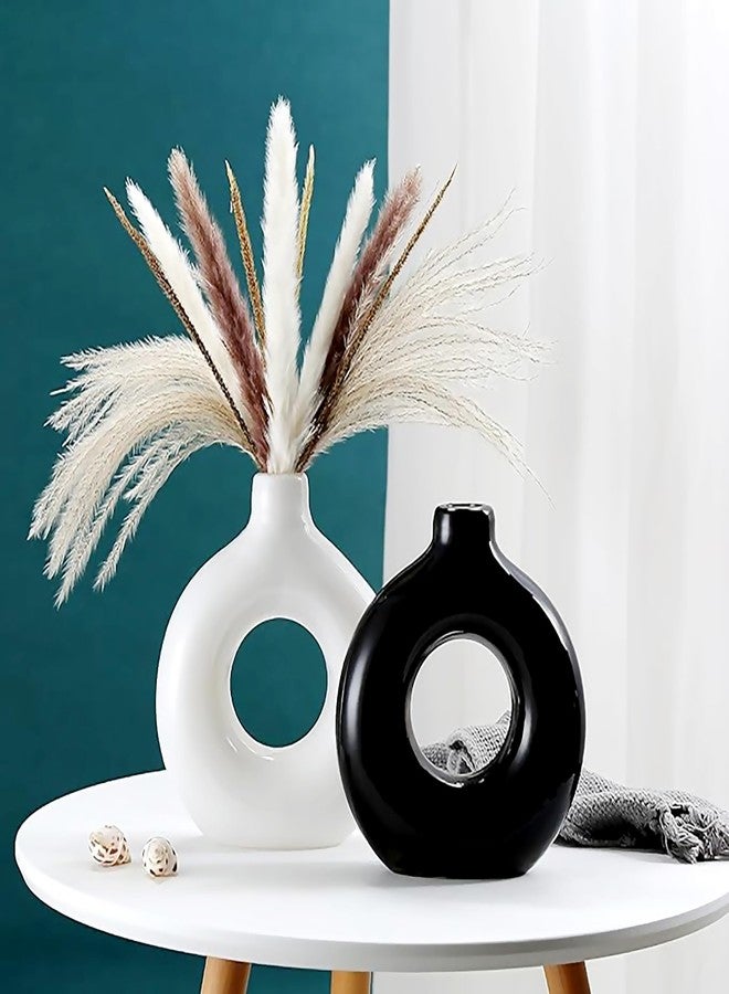 Rousrie Aesthetic Ceramic Flowers Vase for Bedroom, Living Room, Dining Table and More for Home Decoration and Gifting Flowers Pot Size: 4 inches | Set of 2 Beautiful Ceramic Vases - Image 3